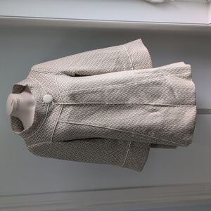 Vintage YZK Mod Peacoat Tan Cream Silver With 3/4 Sleeves Size Xs